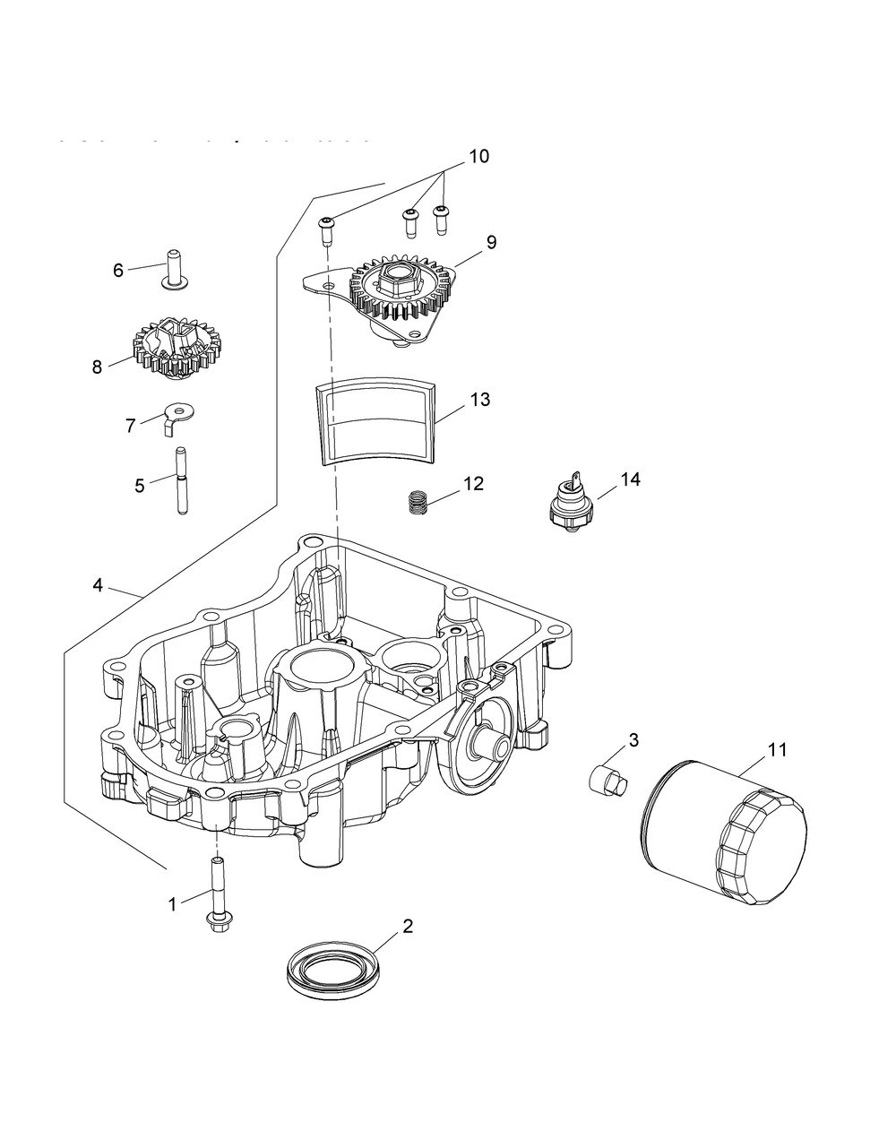 Kohler Kt740-3027 Oil Pan And Lubrication Diagram and Parts List for Z-FORCEL60 (17ASDALD009-17BSDALD010)(2015) Cub Cadet Lawn Tractor